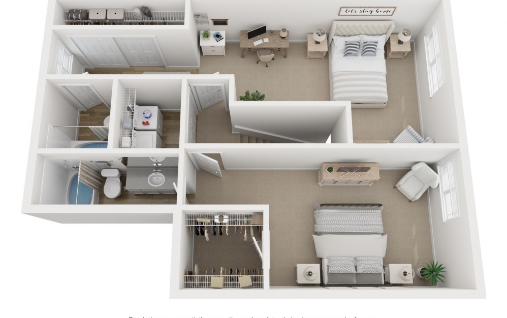 Lennox - Renovated - 2 bedroom floorplan layout with 2.5 baths and 1313 square feet. (Floor 2)